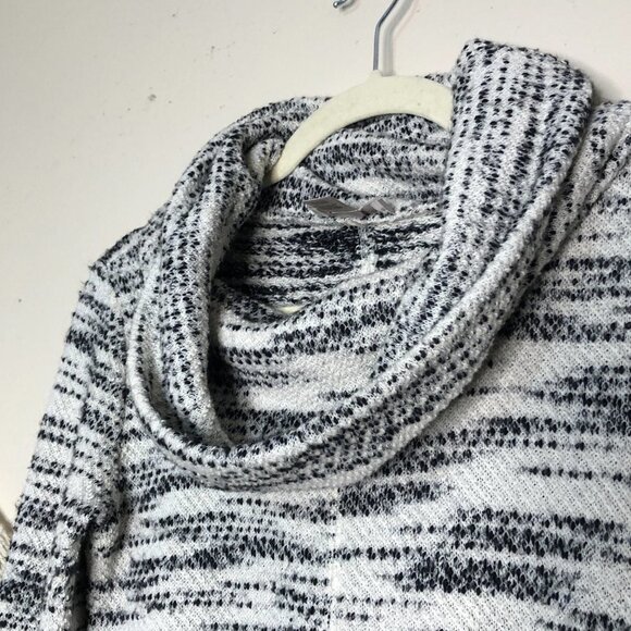 Ann Taylor LOFT Outlet Petite Cowl Neck Sweater Dress Black & Ivory XXSP - Picture 2 of 8